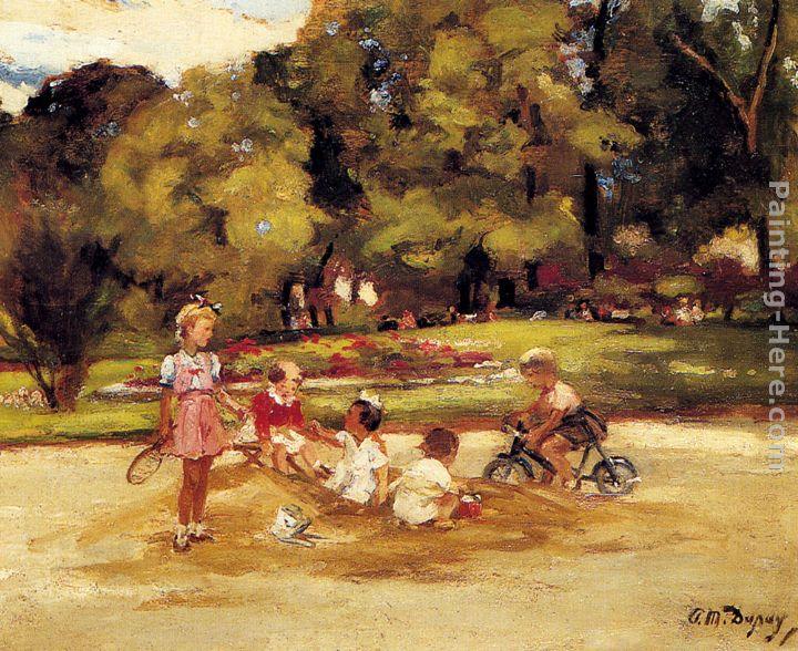 Paul Michel Dupuy Children Playing In A Park
